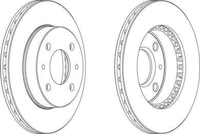 Front Pair Of Brake Discs Fits Nissan OE 402060M601 Ferodo DDF866