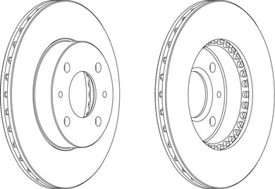 Front Pair Of Brake Discs Fits Nissan OE 402060M801 Ferodo DDF867