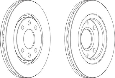 Front Pair Of Brake Discs Fits Peugeot OE 4246L9 Ferodo DDF870