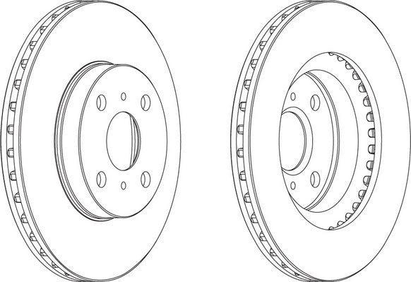 Front Pair Of Brake Discs Fits Lancia Toyota OE 4351212490 Ferodo DDF881