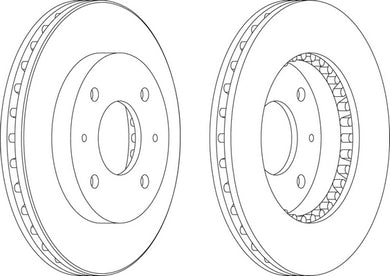 Pair Of Coated Brake Discs Ferodo DDF885C