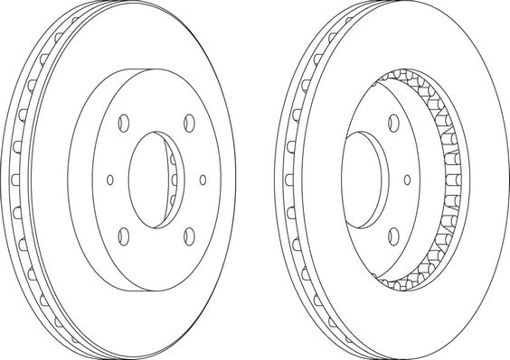 Pair Of Coated Brake Discs Ferodo DDF885C
