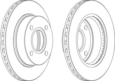 Front Pair Of Brake Discs Fits Ford Vauxhall OE 5023573 Ferodo DDF887