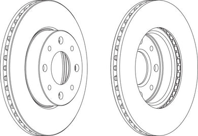 Front Pair Of Brake Discs Fits Fiat OE 46419204 Ferodo DDF888