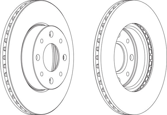 Front Pair Of Brake Discs Fits Fiat OE 46419204 Ferodo DDF888