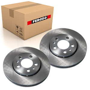Pair Of Front Coated Brake Discs Fits VW Golf Polo Audi A1 A2 A3 Ferodo DDF927C