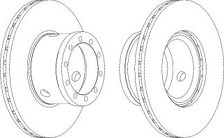 Front Brake Disc Single Fits OE AMPB889 Ferodo FCR101A