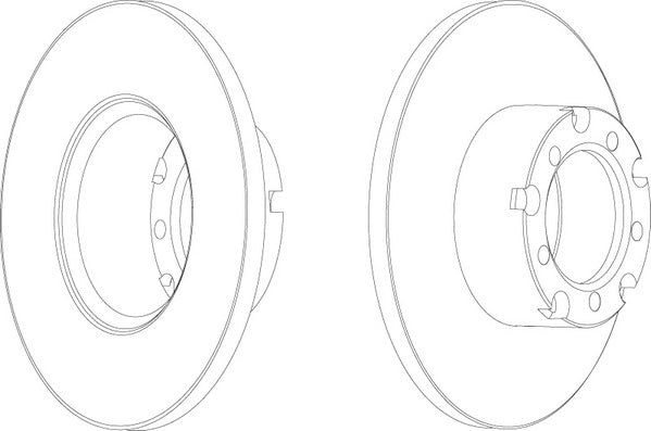 Front Brake Disc Single Fits Mercedes-Benz OE 6014200172 Ferodo FCR117A