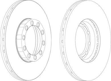 Front Brake Disc Single Fits Renault Trucks OE 5010216433 Ferodo FCR169A
