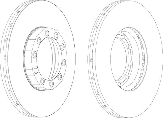Front Brake Disc Single Fits Renault Trucks OE 5010216433 Ferodo FCR169A