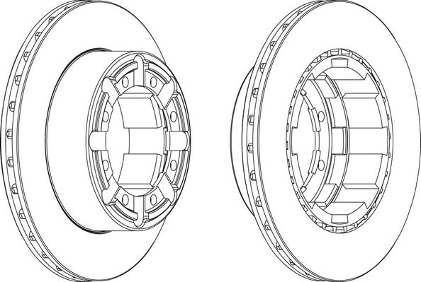 Rear Brake Disc Single Fits Renault Renault Trucks OE 5001864712 Ferodo FCR184A