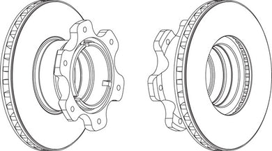 Rear Brake Disc Single Fits Mercedes-Benz OE 6684230212 Ferodo FCR208A