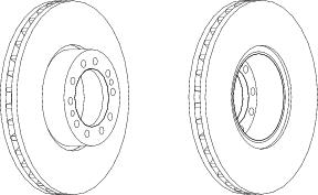 Front Brake Disc Single Fits OE 504134958 Ferodo FCR244A