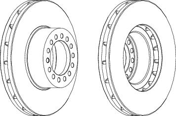 Front Brake Disc Single Fits OE 2995702 Ferodo FCR319A