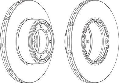 Rear Brake Disc Single Fits Iveco OE 2996043 Ferodo FCR321A