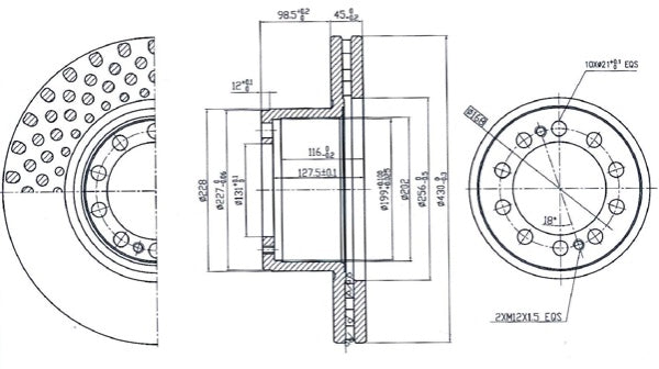 Brake Disc Single Fits OE 9434210312 Ferodo FCR323A