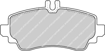 Front Brake Pad Set Fits Mercedes-Benz OE 1684200120 Ferodo FDB1303