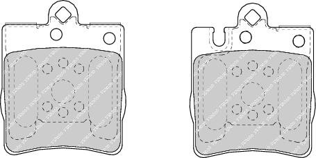 Rear Brake Pad Set Fits Mercedes-Benz OE 24205220 Ferodo FDB1322