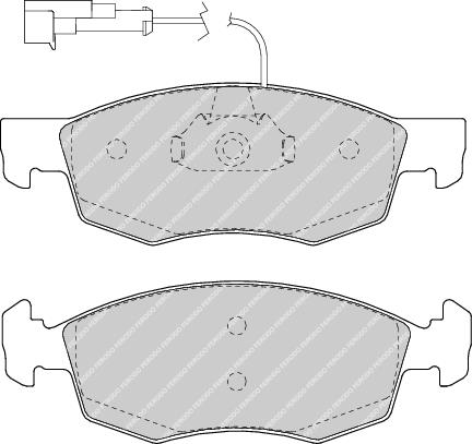 Front Brake Pad Set Fits Fiat OE 9947954 Ferodo FDB1377