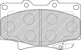 Front Brake Pad Set Fits Toyota OE 446560020 Ferodo FDB1502