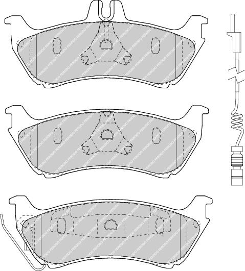 Rear Brake Pad Set Fits Mercedes-Benz OE 1634200520 Ferodo FDB1608