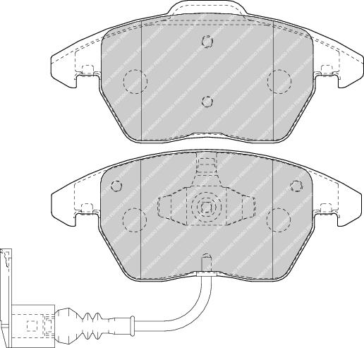 Front Brake Pad Set Fits Audi Seat Skoda VW OE 1K0698151 Ferodo FDB1641