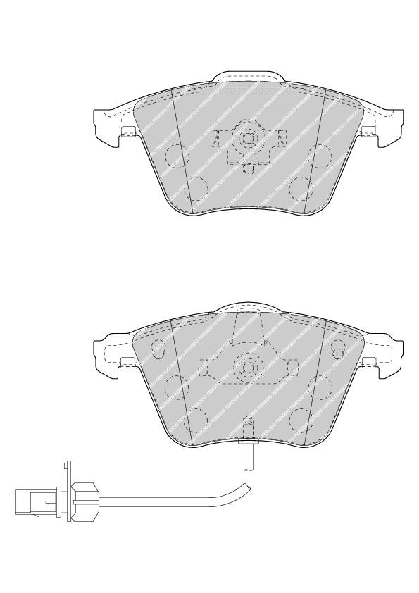 Front Brake Pad Set Fits Audi Seat OE 4E0698151F Ferodo FDB1827
