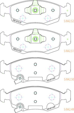 Front Brake Pad Set Fits Chrysler Fiat Lancia OE 77365927 Ferodo FDB4400