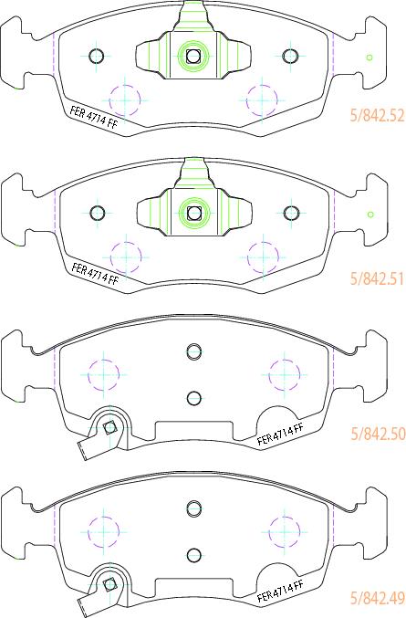 Front Brake Pad Set Fits Chrysler Fiat Lancia OE 77365927 Ferodo FDB4400