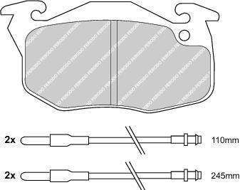 Front Brake Pad Set Fits Citroen Peugeot OE 425043 Ferodo FDB729
