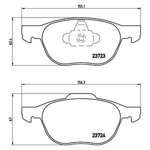 Front Brake Pad Fits Ford Mazda Nissan Volvo Ecosport Focus Brembo P24061