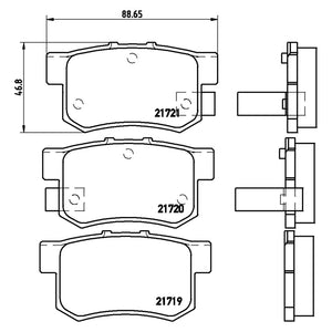 Rear Brake Pad Fits Honda Accord Civic Brembo P28022