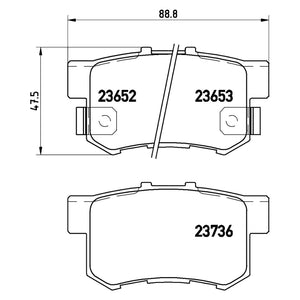 Rear Brake Pad Fits Honda Civic S2000 Brembo P28039