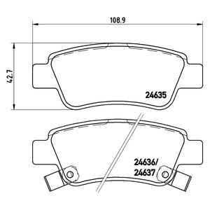 Rear Brake Pad Fits Honda CRV Brembo P28046