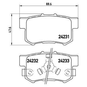 Rear Brake Pad Fits Honda Accord CRV Brembo P28051