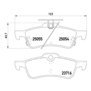Rear Brake Pads Fits Honda Brembo P28070