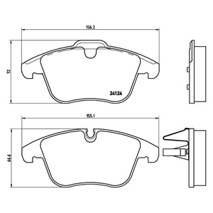 Front Brake Pad Fits Jaguar S Type XF Brembo P36022