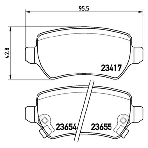 Rear Brake Pad Fits Chevrolet Kia Vauxhall Astra Zafira Meriva Brembo P59038