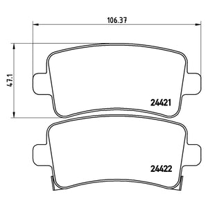 Rear Brake Pad Fits Bentley Vauxhall Flying Spur Insignia Brembo P59059