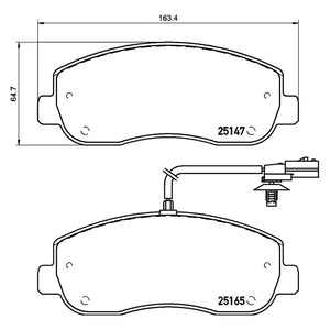 Front Brake Pad Fits Vauxhall Nissan Renault NV400 Movano Master Brembo P68062
