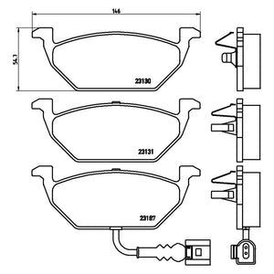 Front Brake Pad Fits VW Audi Seat Skoda A2 A3 Ibiza Octavia Golf Brembo P85072