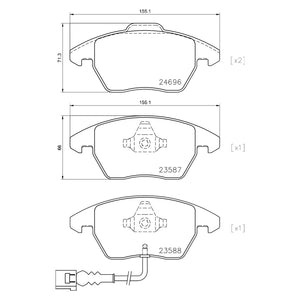 Front Brake Pad Fits VW Audi Seat Skoda A3 TT Octavia Golf Touran Brembo P85146