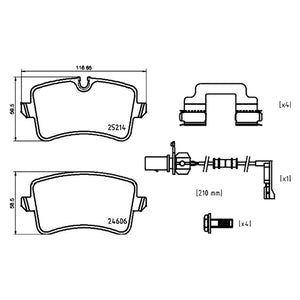 Rear Brake Pad Fits Audi Porsche A6L A4 A5 A6 A7 Macan Brembo P85150