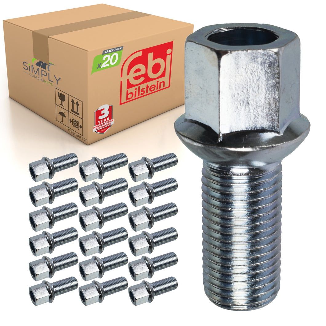 20x Alloy Steel Wheel Bolt Fits VW Golf Polo Fox Seat Ibiza Leon Febi 09801
