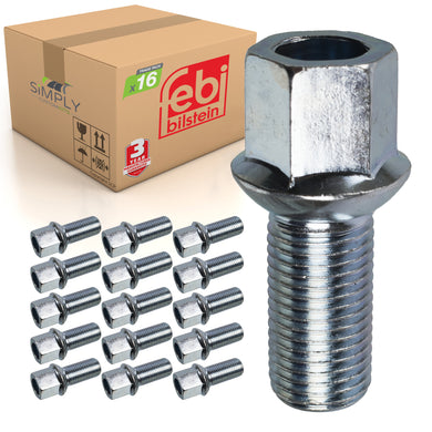 16x Audi Alloy Steel Wheel Bolt Fits A3 A4 A5 A6 A8 S3 S4 Q3 Q5 TT  Febi 09801