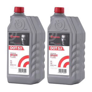 2x Brembo Brake Fluid DOT 5.1 DOT5.1 High Performance Fully Synthetic 2L L05010