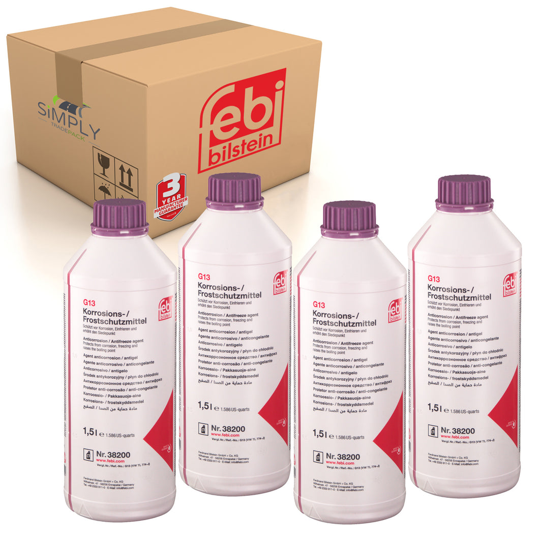 6L G13 Coolant Antifreeze Concentrate Pink Red Fits Audi VW Febi Trade Pack